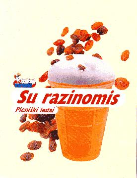 Prekės ženklas: baltoji varnelė Su razinomis Pieniški ledai