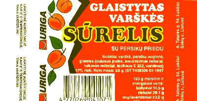 Prekės ženklas: GLAISTYTAS VARŠKĖS SŪRELIS SU PERSIKŲ PRIEDU